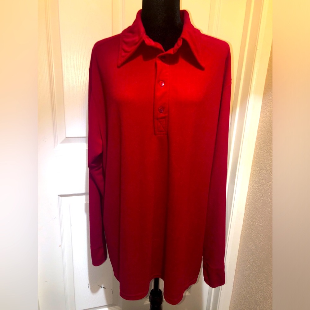 PREOWNED WOMANS WILSHIRE RED XL LONG SLEEVE soft velvety loose fit